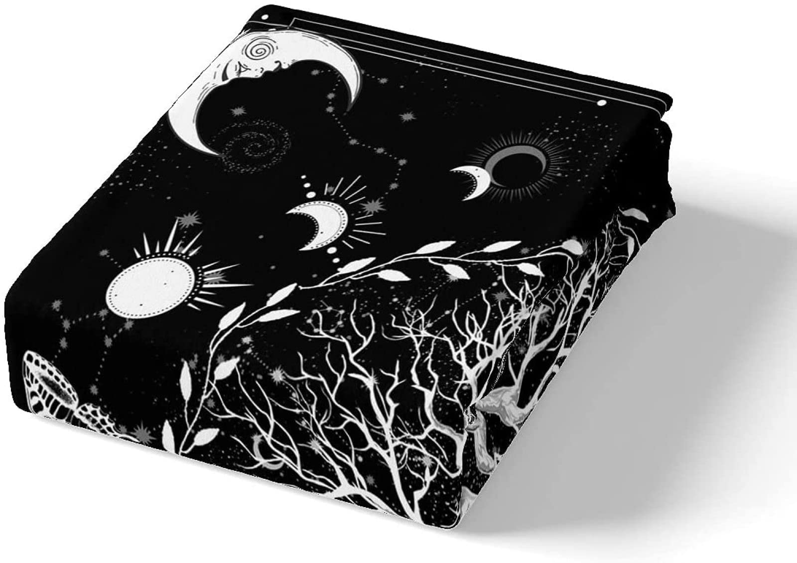 Housse de Couette 240x260 Arbre de Vie Soleil Lune, Parure de Lit 2 Personnes Imprimée 3D Microfibre, 2 Taies d'oreiller 65x65 cm avec Fermeture éclair