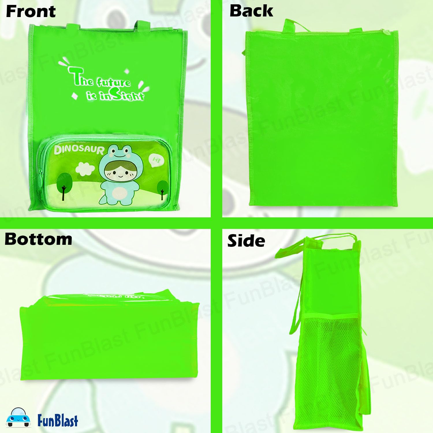 FunBlast Hand Bag for women – Multi-Purpose Canvas Carrying Bag, Shopping & Lunch Bags with Handle Strap, Water-Proof Reusable Bag (Green) 1