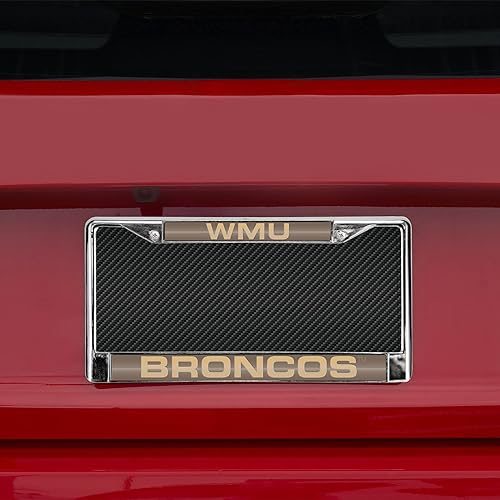 Miniatura 10 de Rico Industries NCAA - Marco de matrícula de cromo estándar con incrustaciones de corte láser unisex