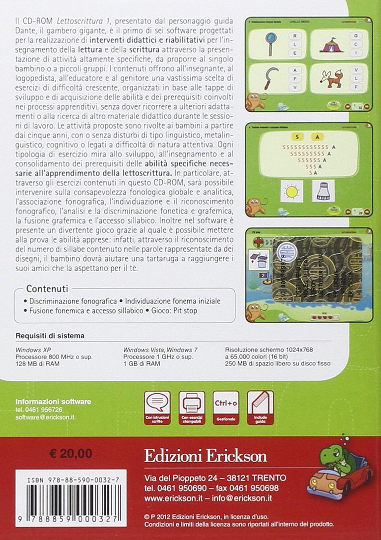 Lettoscrittura. Programma intensivo e graduale per gli interventi didattici e riabilitativi. CD-ROM. Discriminazione fonemica, fusione e accesso sillabico (Vol. 1)