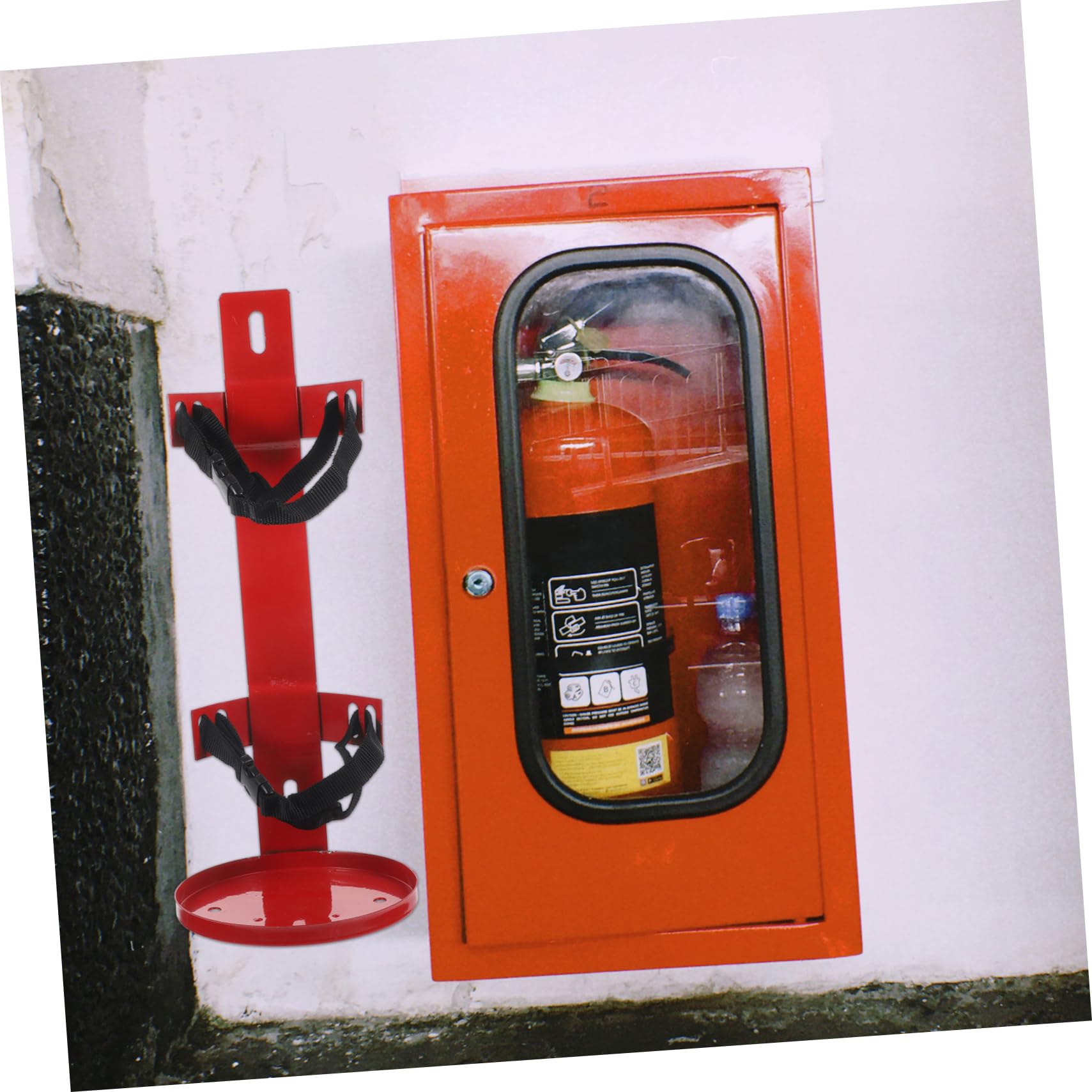 Soporte para Extintor de Incendios para Vehículos, Rojo | Hierro y Cloth, 5-7kg, Fijación Compacta para Pasajeros, Ahorro de Espacio y Seguridad Mejorada