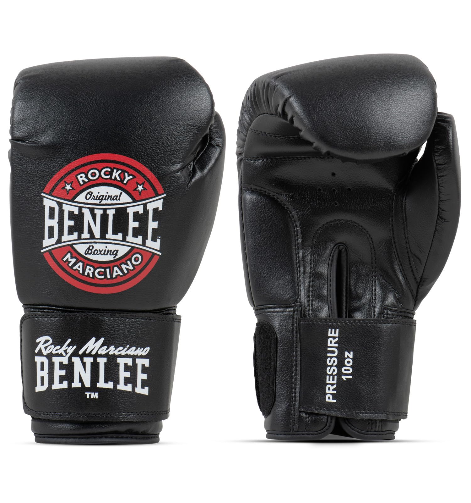 Ben Lee Rocky Marciano Unisex_Adult PRESSURE Boxing Gloves, Black/red/White, 10 oz