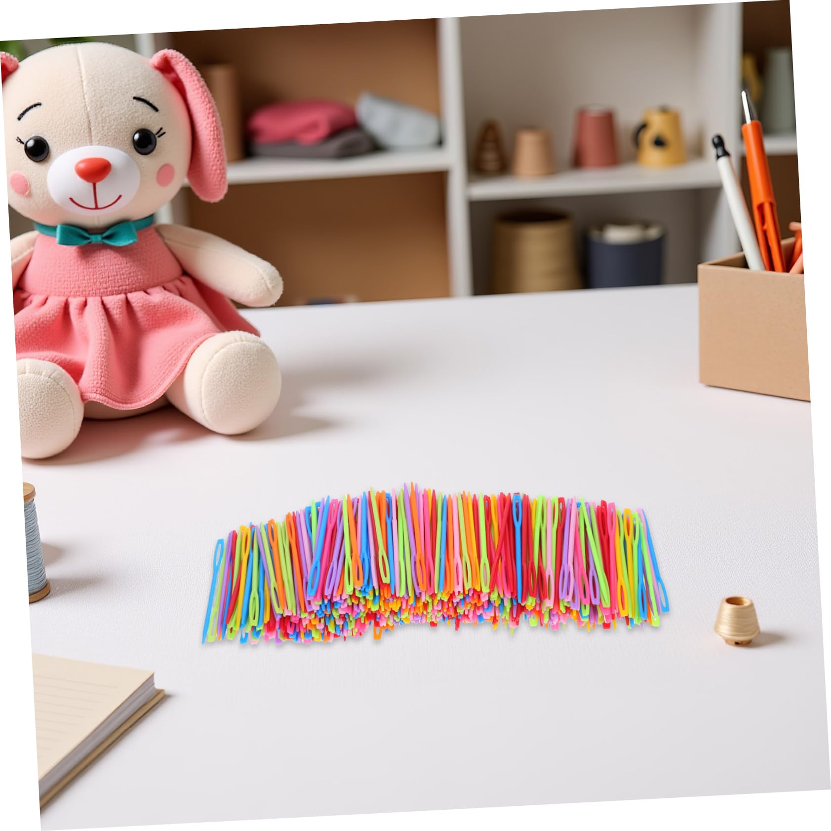 Gatuida 2000 Piezas Agujas de Coser de Plástico de Agujas de Hilo de Ojo Grande para Manualidades para Tejer Hilo Herramienta de Costura Grandes
