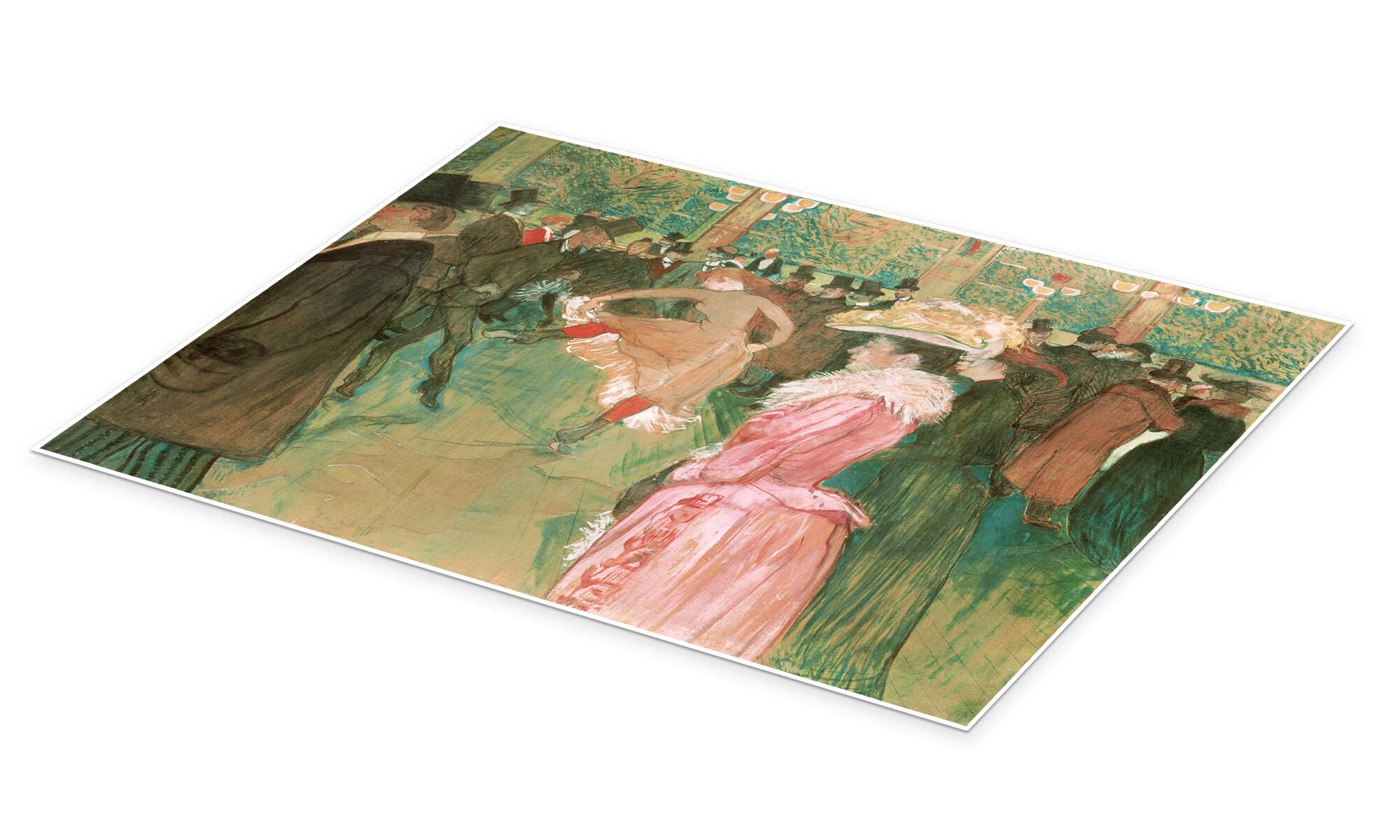 Posterlounge The dance at the cabaret Poster | 120 x 90 cm di Henri de Toulouse-Lautrec Quadri Decorazione per pareti