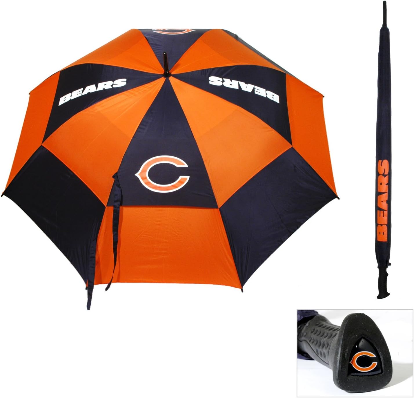 Team Golf NFL 62" Golf Umbrella with Protective Sheath, Double Canopy Wind Protection Design, Auto Open Button Chicago Bears One Size Chicago Bears