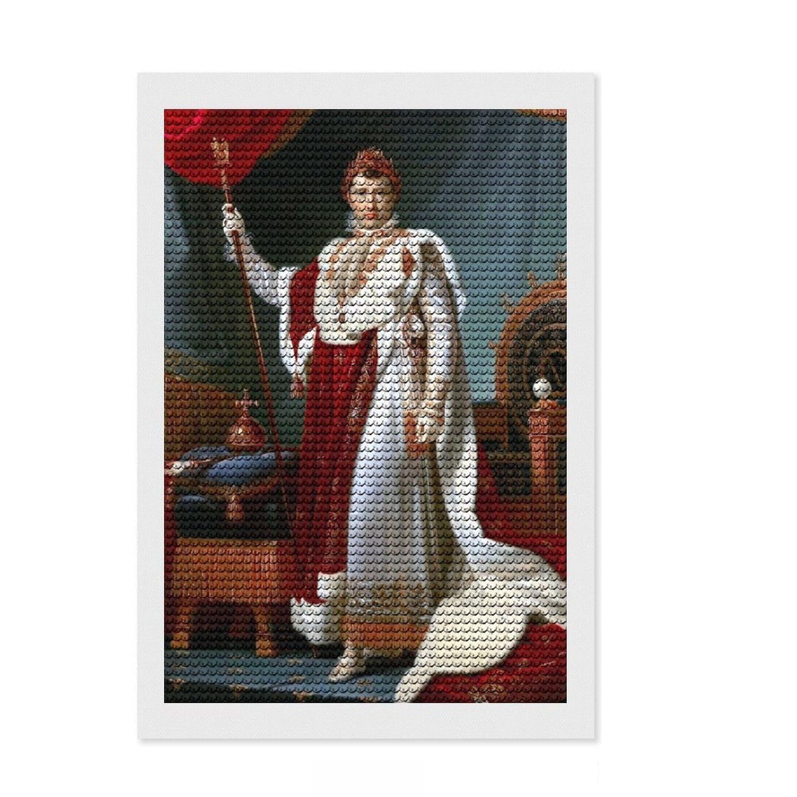 Junmoney Napoleon in Robes Full Drill Diamond Painting Kit 8"x12", Bedroom Decor, for Craft Lovers, Mindful Craft Activity, Birthday Gift