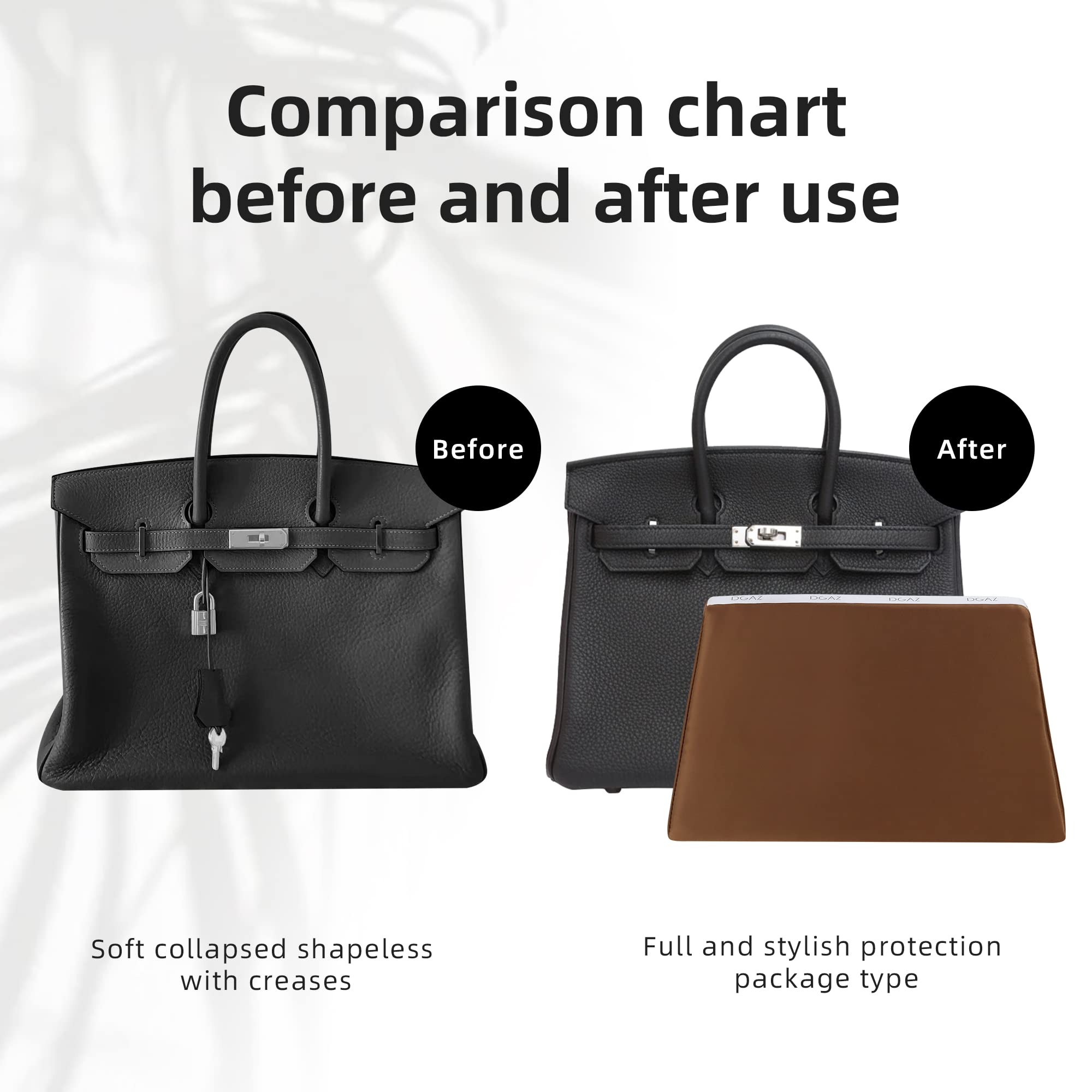 DGAZ Silk Bag Pillow Insert Shaper Fits Birkin 20/25/30/35/40, Silky Smooth Bag Insert, Luxury Handbag & Bag Shaper (BK25, Gold) - Image 4