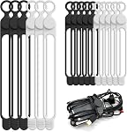 24Pcs Silicone Cable Ties, Cord Organizer Cable Management | Reusable Cord Ties for Electronics, Office Desk Accessories, Travel Essentials, Easy to Use & Durable, 4.2 Inch-4 Colors