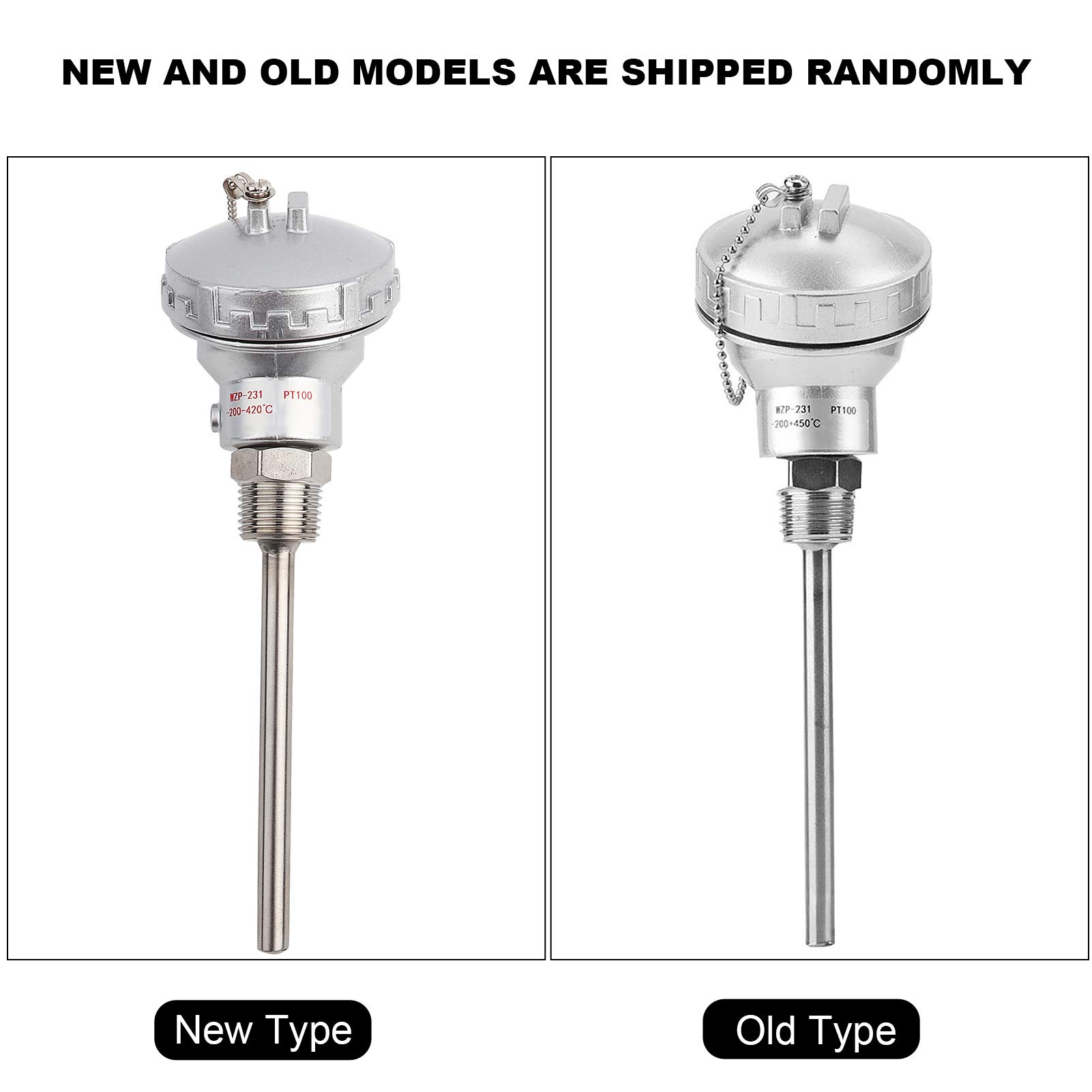 PRAV® Temperature Sensor, PT100 Temperature Sensor Probe Anti-Rust 201 Stainless Steel PT1/2'' Exquisite Simple Efficient for Industry for Temperature Controllers(Protection Tube 100mm) 4