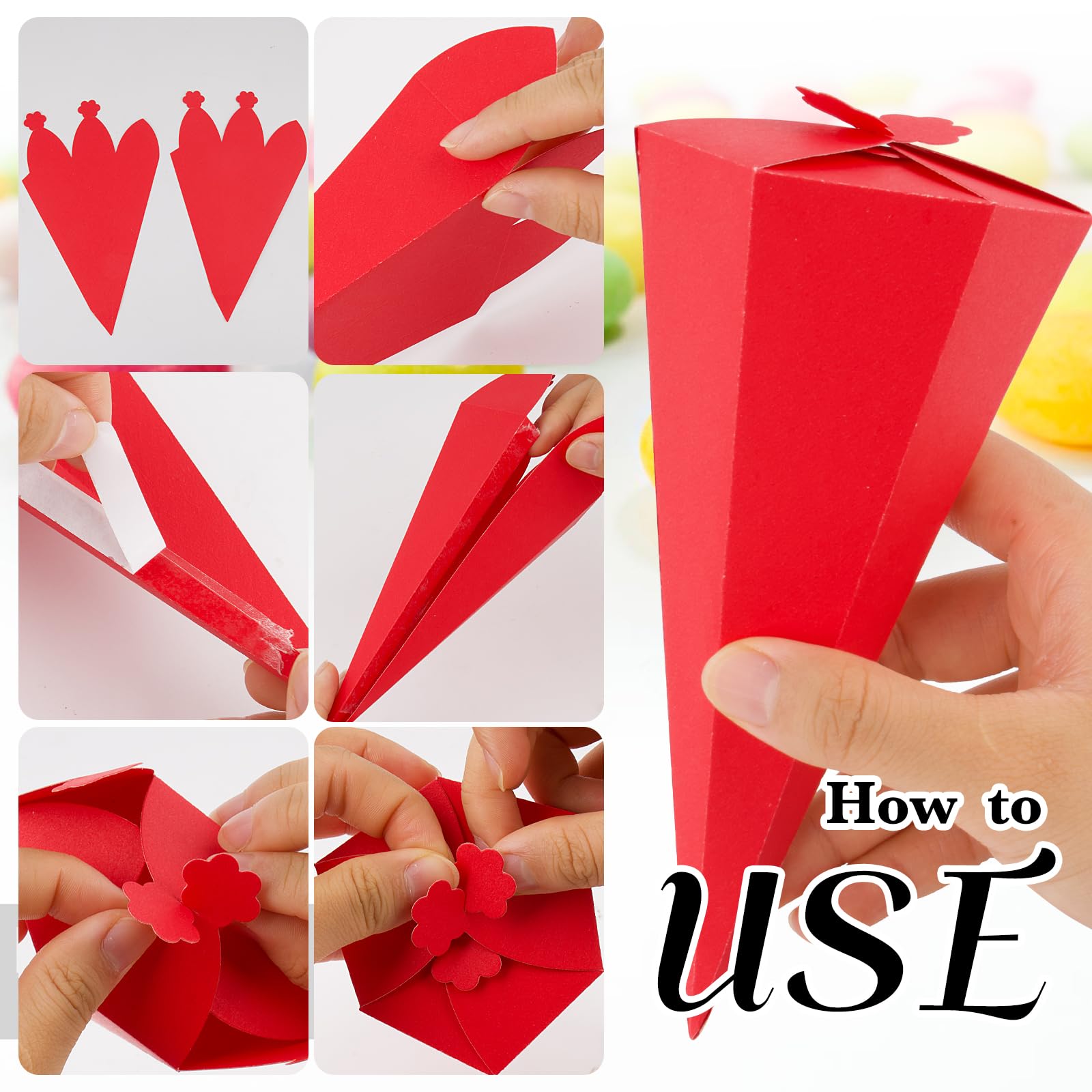 BETESSIN Fustelle Stencil Cutting Dies Scatola School Cone Compleanno Bomboniere Cono Artigianato