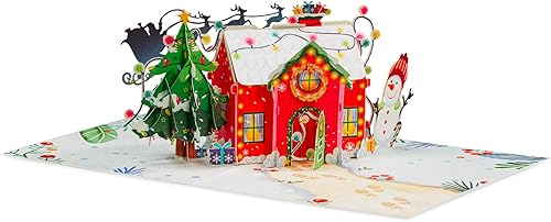 Miniatura 7 de Paper Love Frndly, tarjeta desplegable de Navidad 3D, Cozy Home, tarjetas de felicitación 3D hechas a mano, regalo para Navidad o vacaciones, 100%