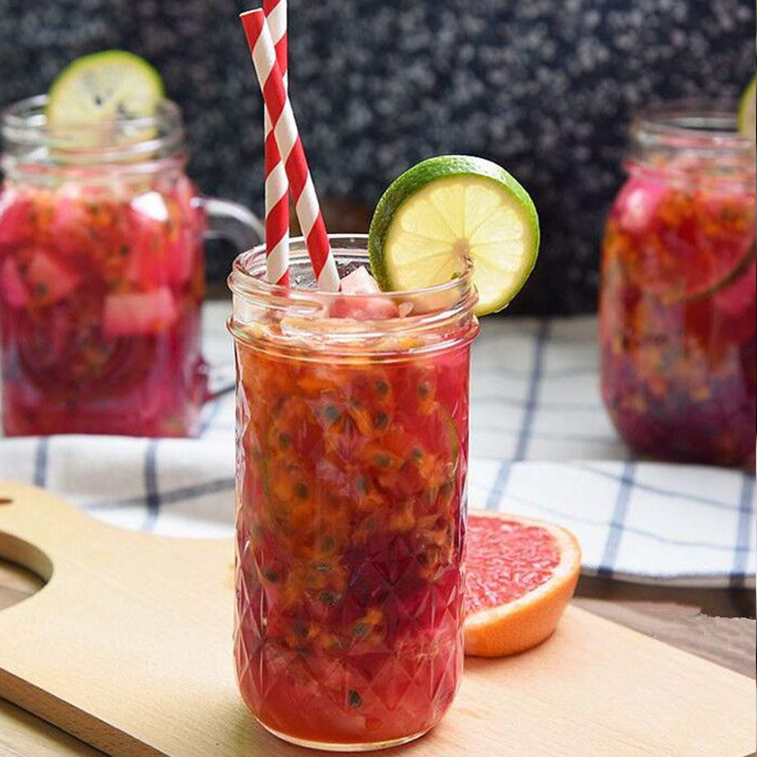 Buy Wide Mouth Mason Jars 12oz,QAPPDA Glass Jars With Lids 350ml