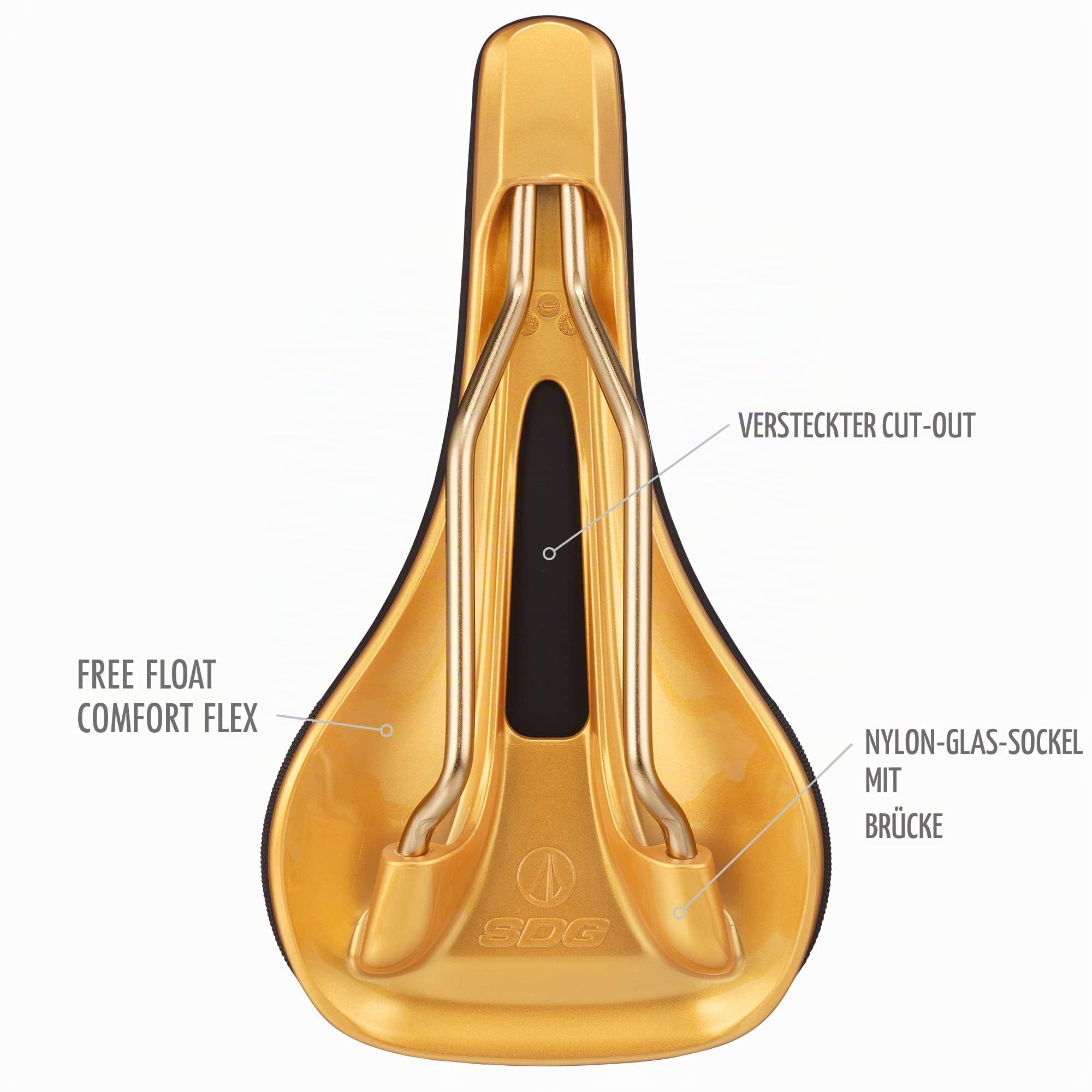 SDG Components Bel-Air V3 Lux-Alloy Mountain Bike Saddle Saddle, 260 x 140mm, Unisex, Road Gravel Bicycle Seat 236g