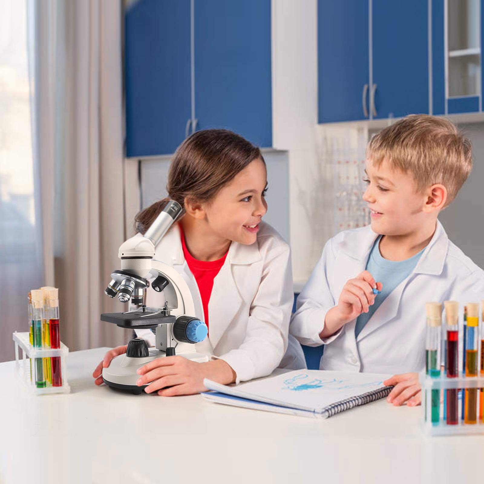 Microscopio monoculare Microscopio Swift SS110-DL, 40X-1000X, microscopio per Bambini e studenti, oculare WF10X / 25X, doppia illuminazione