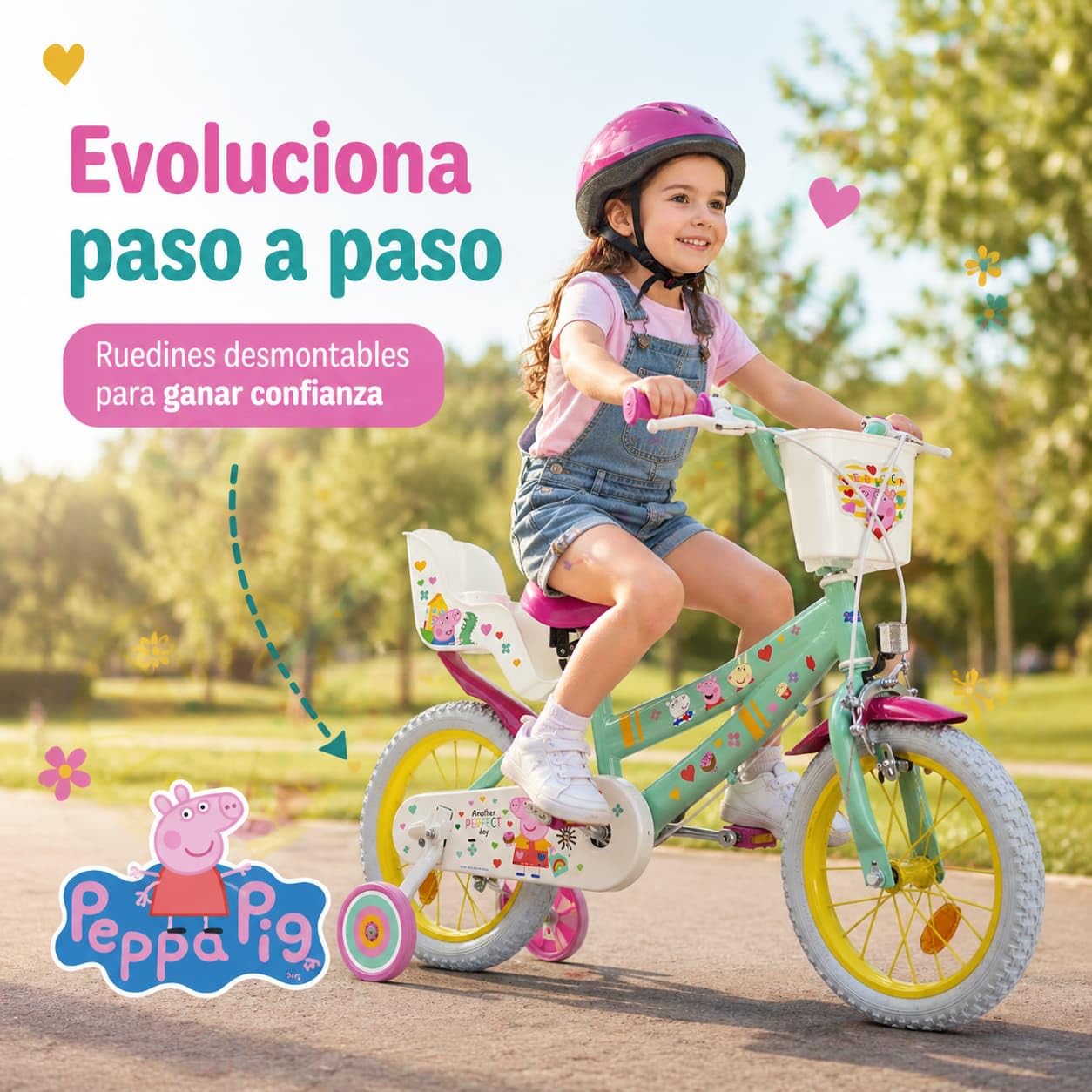 Bicicleta 14" Peppa Pig 4/6 años