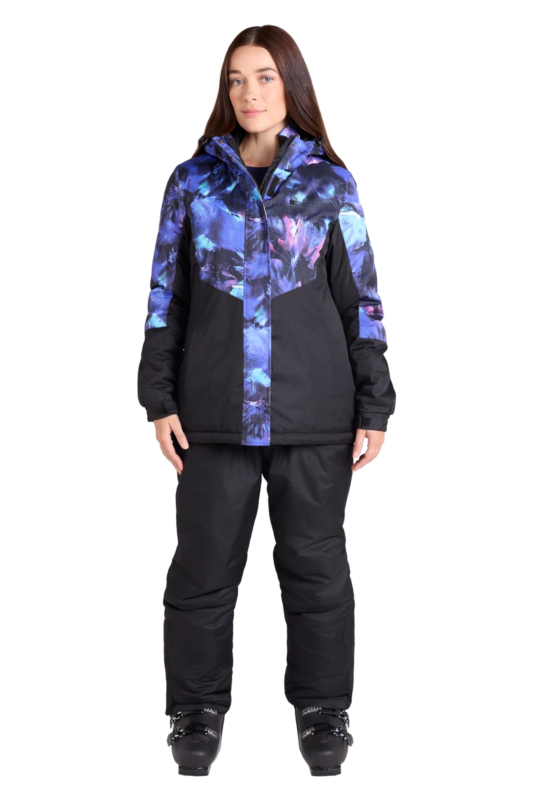 Mountain Warehouse Womens Ski Jacket & Pants Set - Padded Insulation, Snowskirt, Zipped pockets & Adjustable Hood - Best for Autumn, Winter, Outdoors & Travelling Bright Blue Women's Size 22