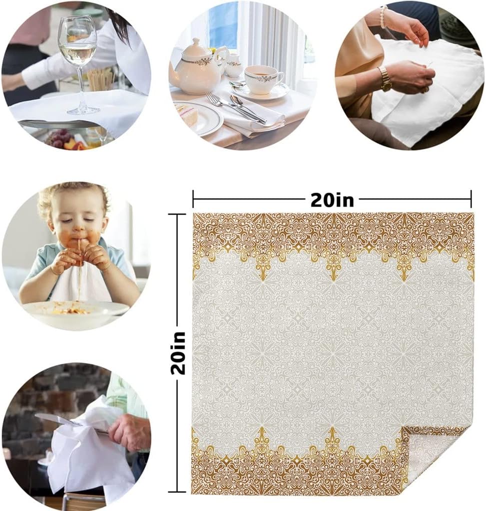 Bohemian Retro Ethnic Table Napkins Cloth Set Wedding Banquet Decor Christmas Tea Towel