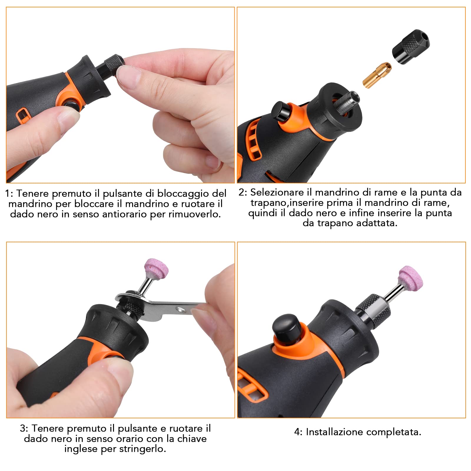 Vastar 135W Utensile Rotante Multifunzione con 212 Accessori, 8000-35000RPM, 6 Velocità, Taglio Lucidatura