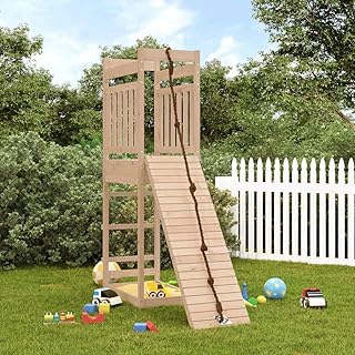Natural Wood Outdoor Playset Solid Pine Wood Untreated Medium Playset wi...