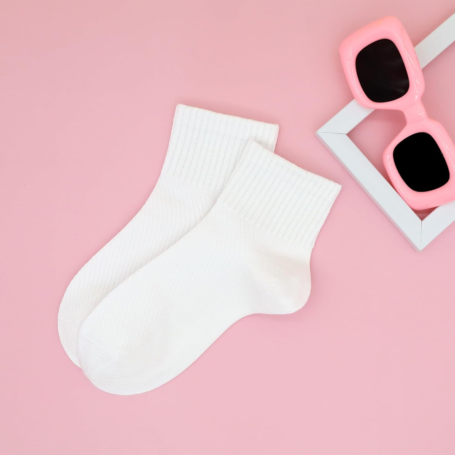 SERISIMPLE Kids Crew Viscose Bamboo Thin Socks School Uniform Basic Soft Anti Odor Boys Girls Breathable Stretch 5 Pairs - Image 3