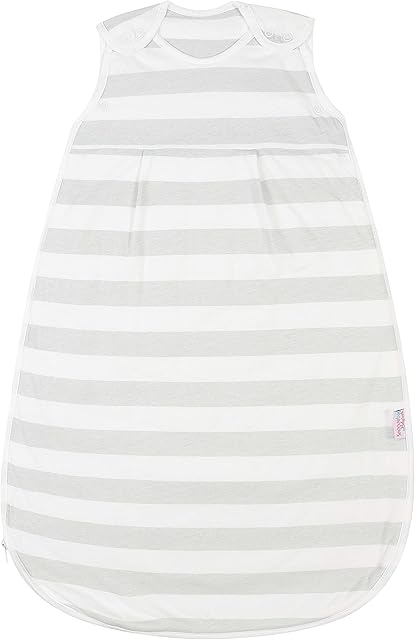 Snoozebag Baby Toddler Sleeping Bag Grey Stripe 100% Cotton 2.5 Tog Unisex Nursery Front Zip (3-6 years)