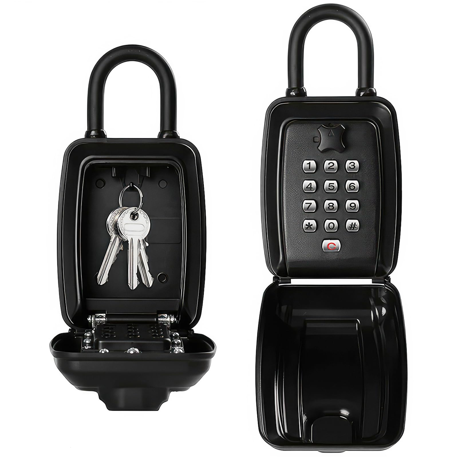 Key Safe Wall Mounted Police Approved,Large Capacity Outdoor Key Lock Box with Resettable 12-Digit Code
