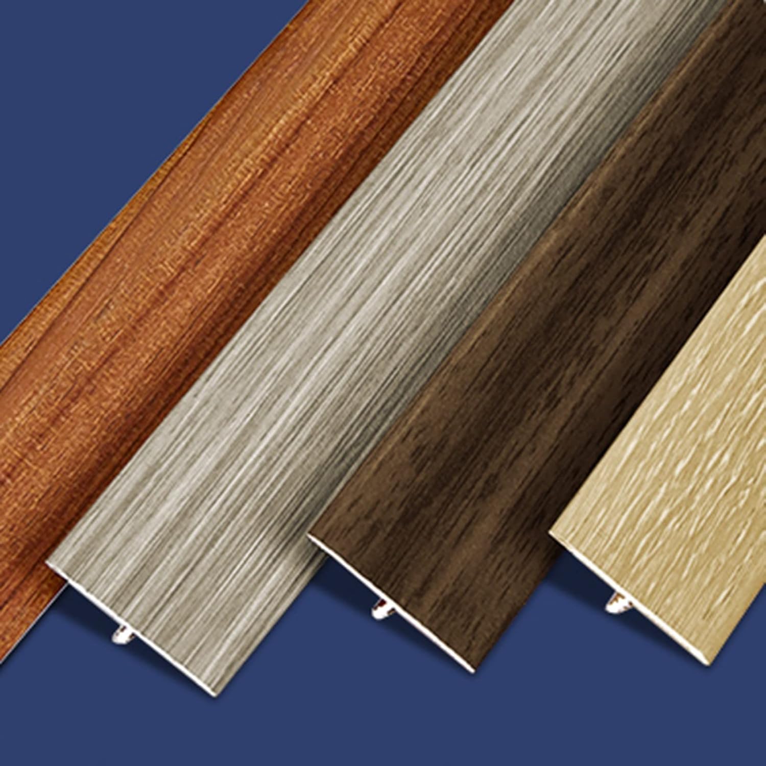 Floor Transition Strip Wood to Tile T Molding, Aluminum Doorway Edge Trim for Wood Vinyl Laminate Floors, 2cm Wide Thresholds Reducer (Style 2 Length 65cm)