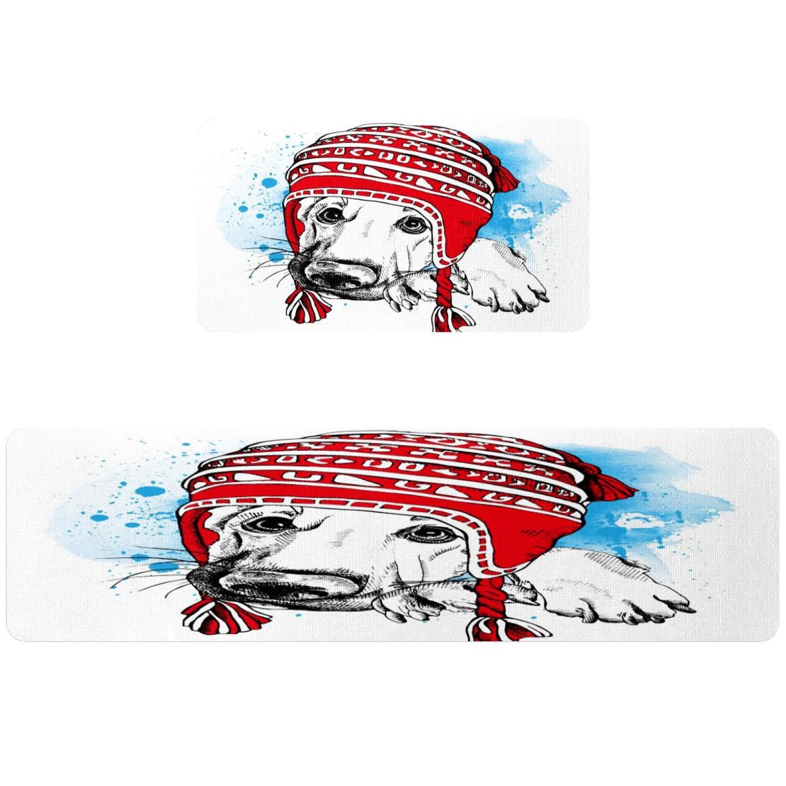 Tapis de cuisine antidérapant lot de 2 berger allemand lavable pour sol propre