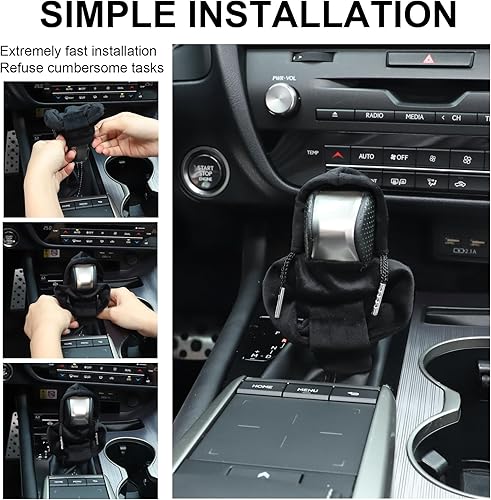 Miniatura 3 de Funda para palanca de cambios de automóvil, funda con capucha para decoración de automóvil, cubierta de palanca de cambios de ajuste universal,