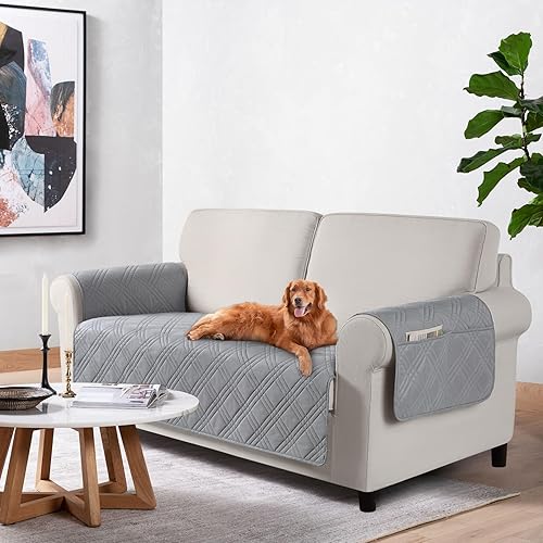 Miniatura 31 de TAOCOCO Fundas de sofá impermeables extragrandes para mascotas y perros con respaldo antideslizante, fundas para asientos de sofá con bolsillo para