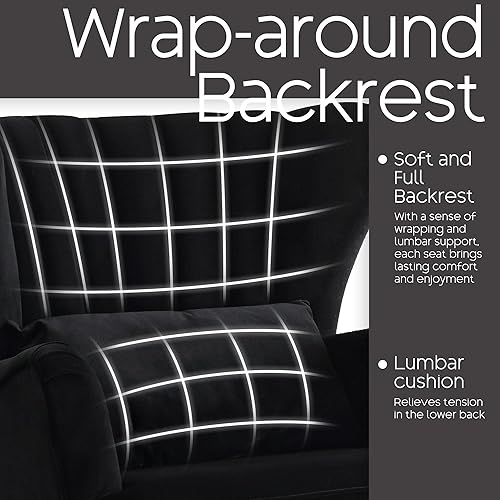 Miniatura 4 de Silla decorativa moderna, cómoda silla con respaldo de alas con almohada, silla tapizada, silla de lectura para dormitorio, sala de estar, vestidor,