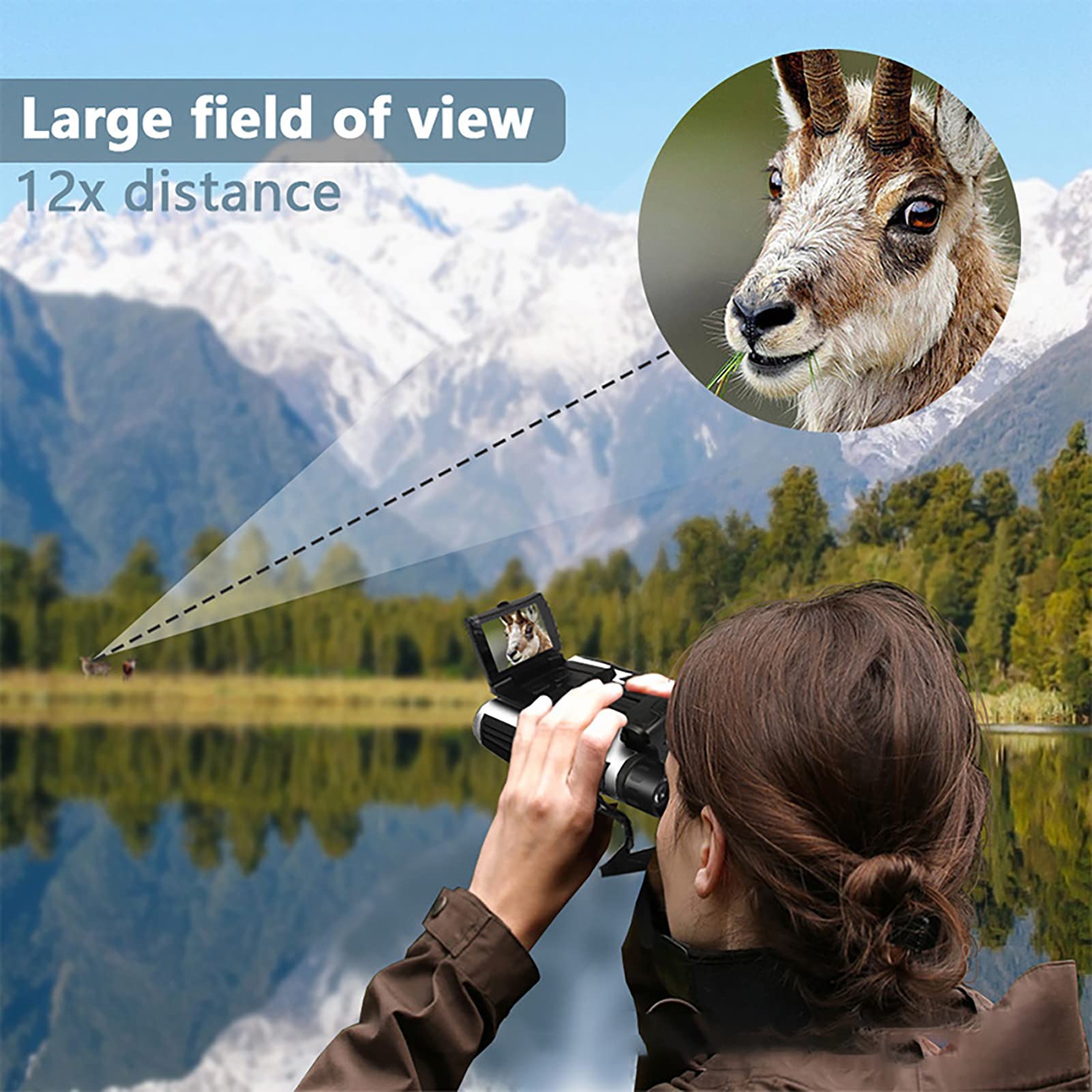 W32 Digitale Telescoop Met 12x32 2 Inch 8GB Lcd Verrekijker Camera Voor Jagen/Vogels Kijken