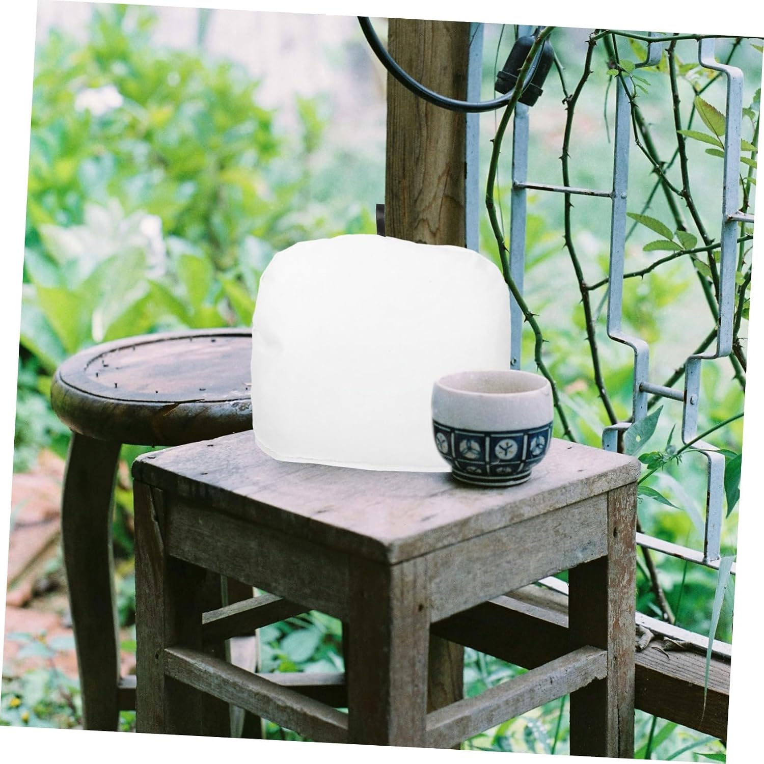 Tea Pot Insulated Cover, Polyester Canvas, White