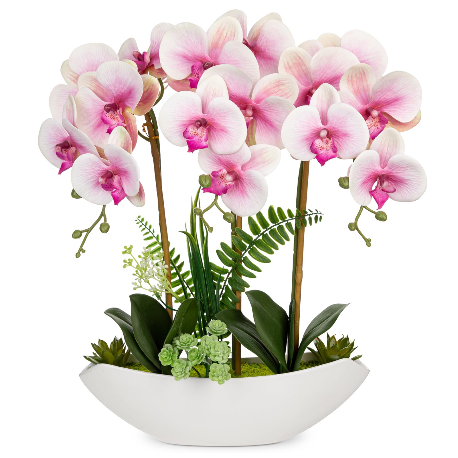 Briful Pink Orchid Faux Arrangement