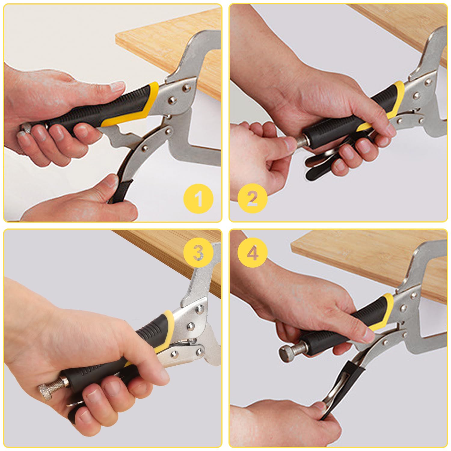 Confezione da 5 pinze di bloccaggio a C da 22,9 cm, morsetto di bloccaggio a C, pinze regolabili a C placcate in nichel per lavorazione del legno, saldatura, manutenzione elettricista e molto altro