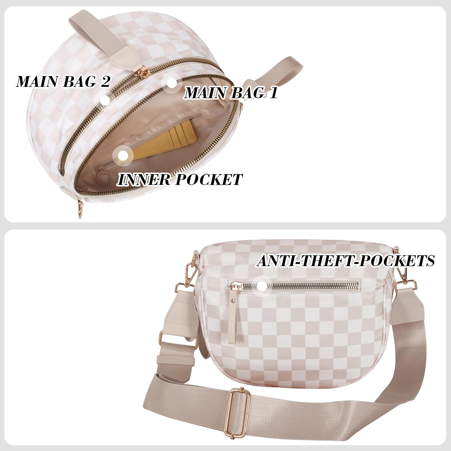 Bum Bag Crossbody Bag for Women | Spacious Bum Bags | Nylon Crossbody Fanny Packs | Purse Belt Purse for Travel Running, Fashion Holiday Gifts - Image 7