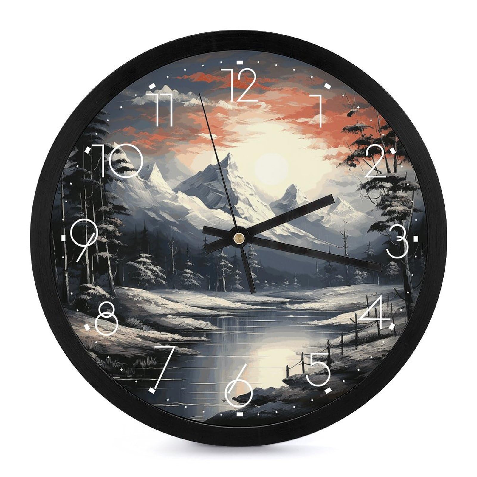 Horloge murale sans tic-tac de 25 cm pour dormir sans bruit
