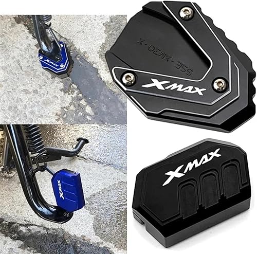 Miniatura 2 de CNC aluminio for Yamaha Xmax 300 X-MAX 125 250 300 400 Xmax Motorcycles Kickstand Side Stand Enlarger Pad Support Kickstan (Color  Red7)