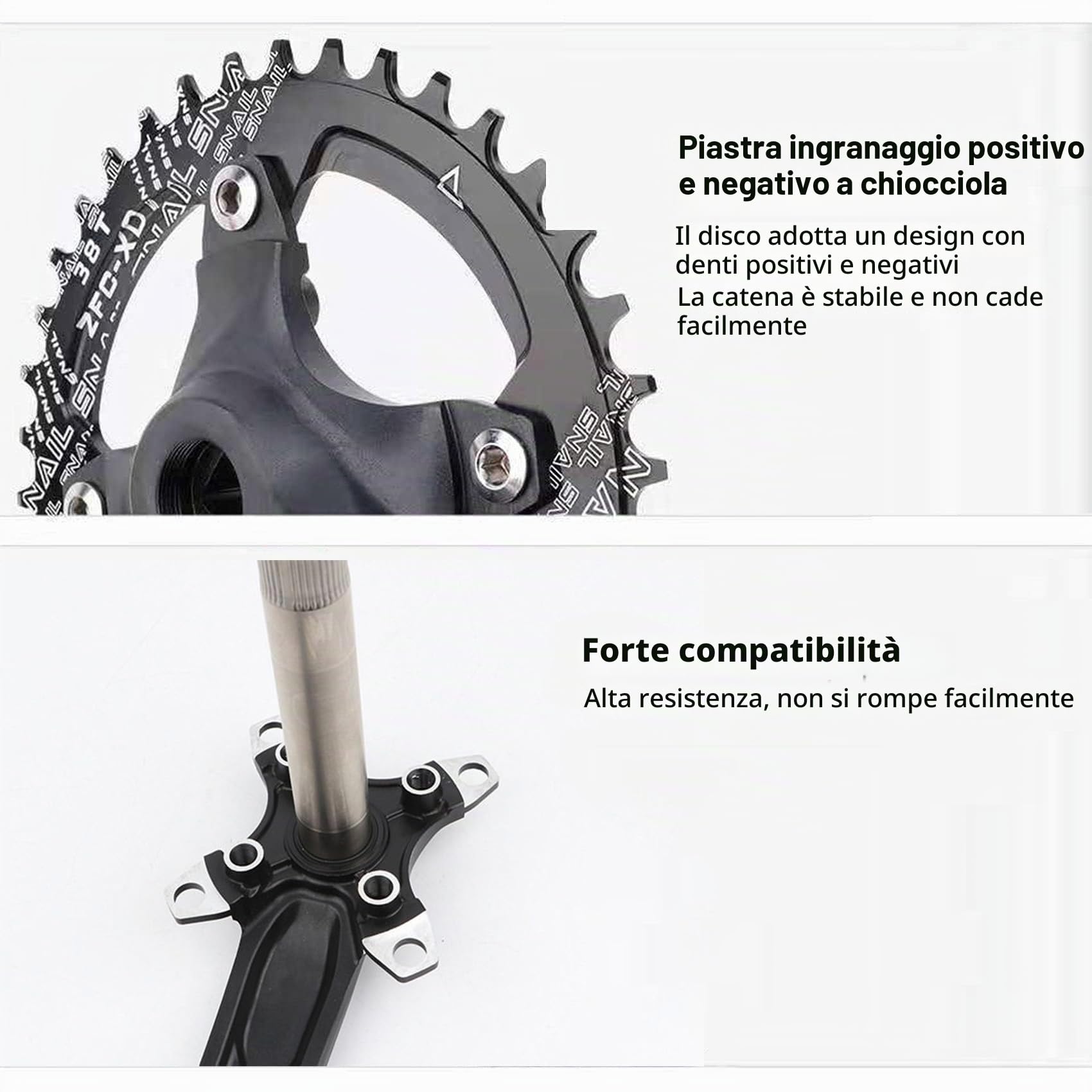 ENGWE MTB Guarnitura per mountain bike Cava Integrata Pedivella Modificata Singolo Disco 32T 34T 36T 38T