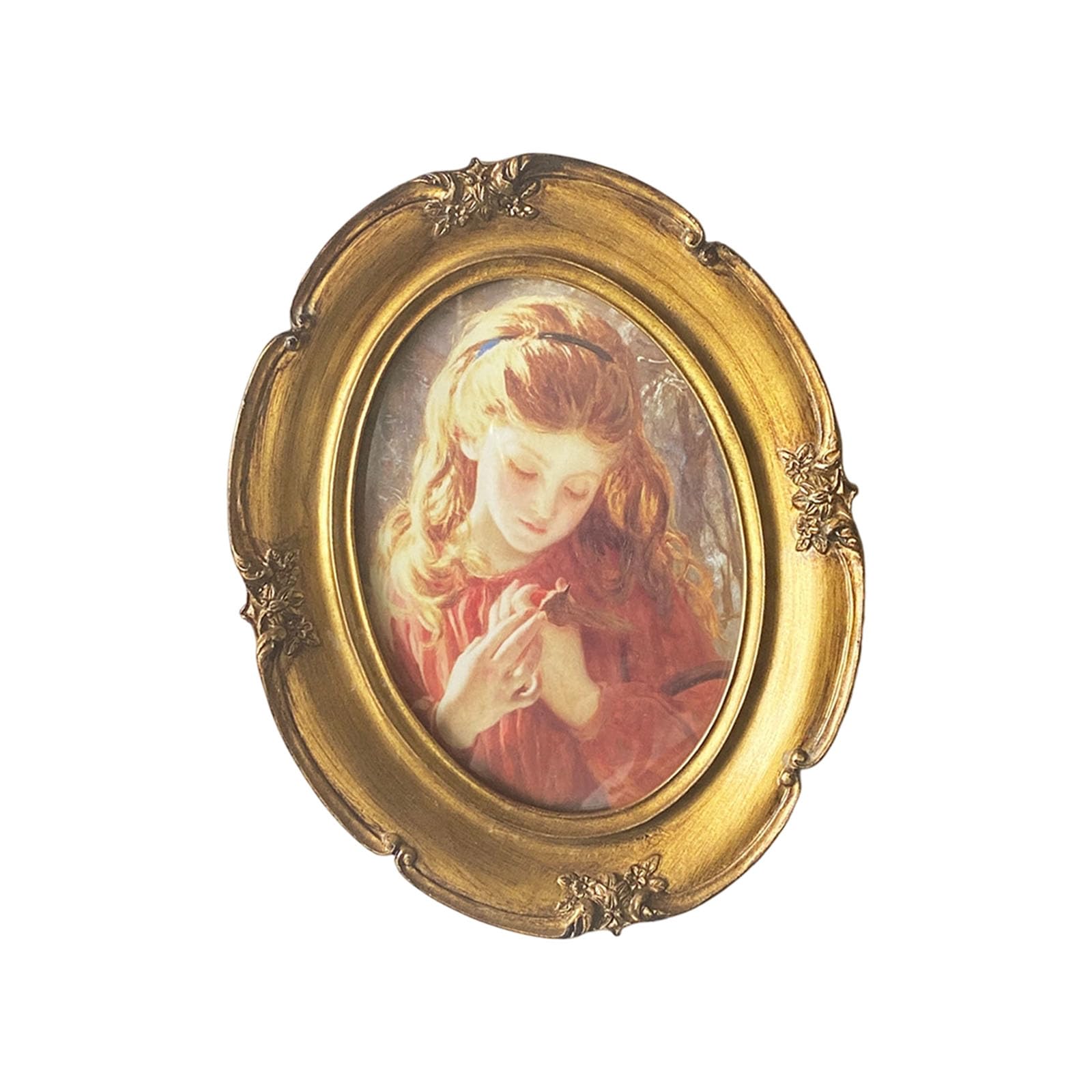 Zxfdsfdbnm Antique Ornate Oval Photo Frame for Tabletop Wall Display, Retro Picture Frame, Decorative Photo Home Decors Retro Picture