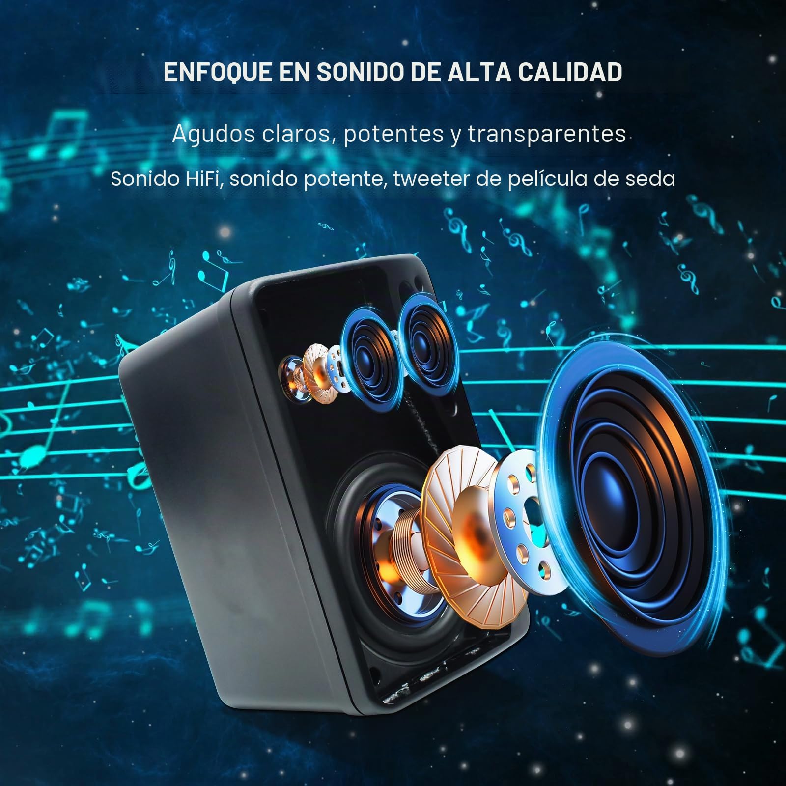 Herdio Altavoces pasivos para Exteriores de 3,5 Pulgadas, 200 W, 3 vías, Impermeables, para Interior, Exterior, Interior, Barco, jardín, Patio (1 par, Negro)