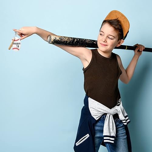 Miniatura 6 de Cunno Juego de 36 llaveros acrílicos para baloncesto, béisbol, sóftbol, tenis, 12 llaveros acrílicos, 12 llaveros giratorios con gancho a presión