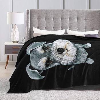Amazon｜かわいいシュナウザー ブランケット 毛布 フワフワの肌触り