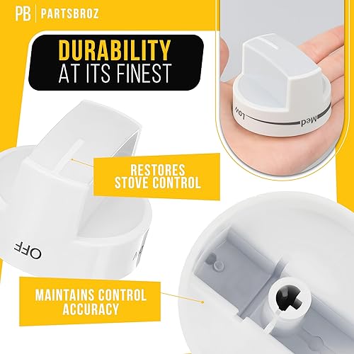 Miniatura 4 de PartsBroz WPW10339443 - Pomo de control de quemador, compatible con la gama Whirlpool, reemplaza AP6019878 W10339443 2311009 PS11753189 Reemplazo