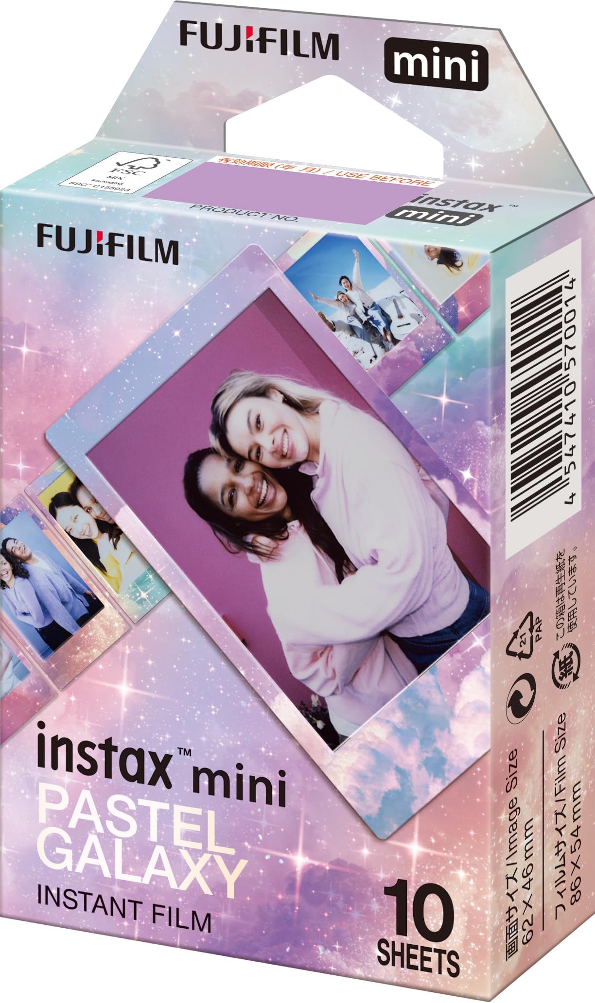 FUJIFILM instax Mini Film instantané Pastel Galaxy 10 Poses