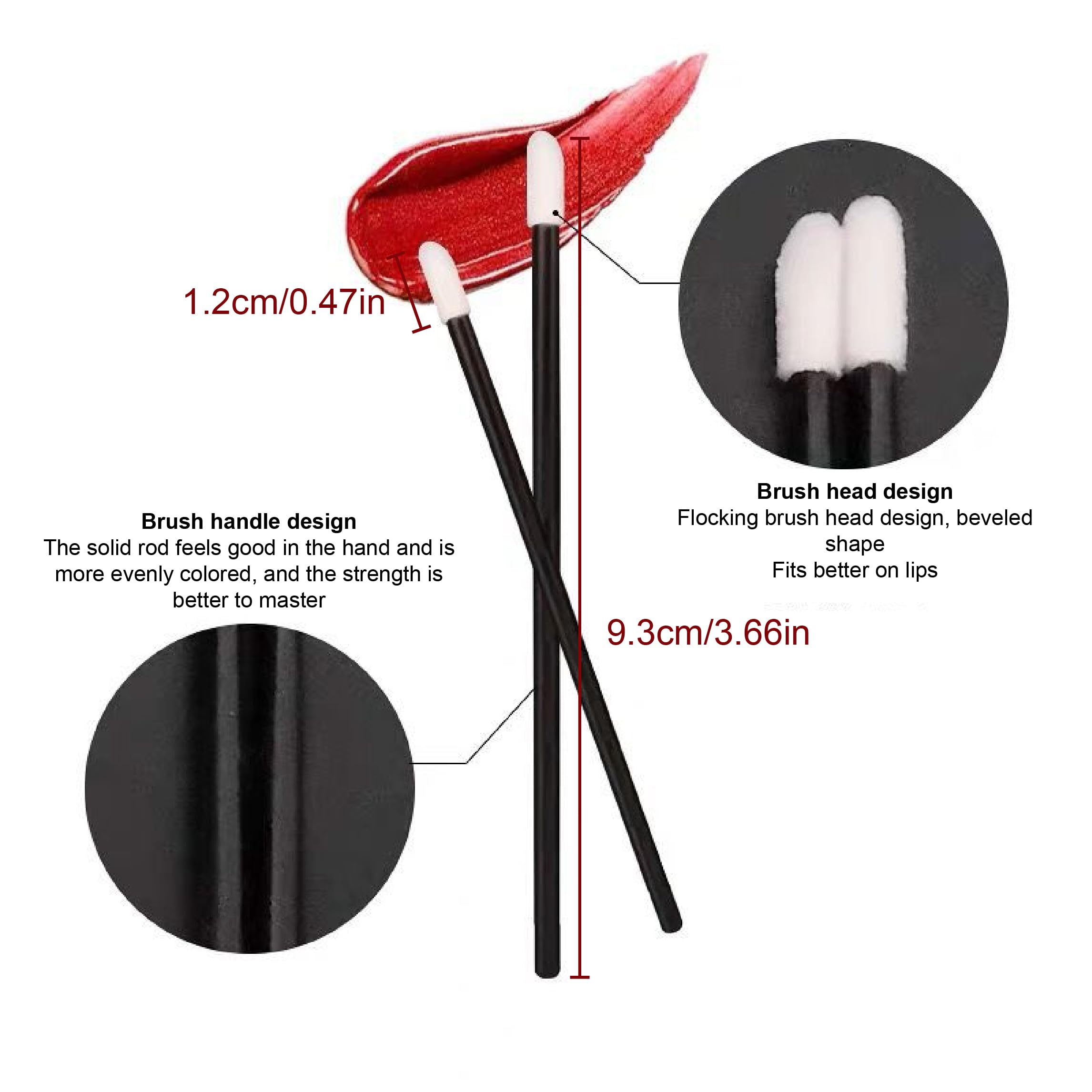 WeddHuis 100 Pezzi Monouso Lip Gloss Usa e Getta Trucco Pennello Pennello Correttore Rossetto Microbrush Pennelli Labbro Applicatore Bacchette Makeup Tool