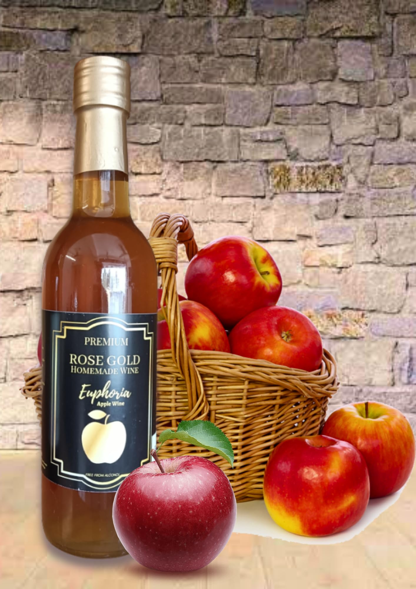 Rosegold-Euphoria- Homemade Non alcoholic Apple Wine -375ml (B0CJJXH8XD) Amazon Price History, Amazon Price Tracker