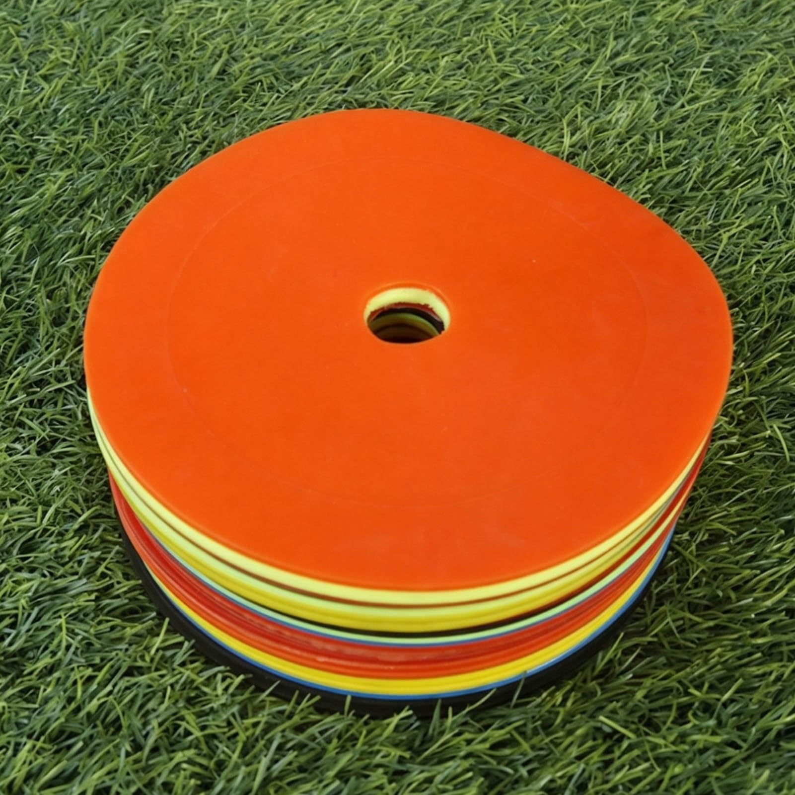 banapoy Coni a Disco Piatto Allenamenti Calcio, Confezione 40 PVC | Resistente Allo Strappo, Diametro 15 Cm, Resistente Alle Intemperie, Ideale per Esercizi di agilità, Basket, Baseball, Calcio