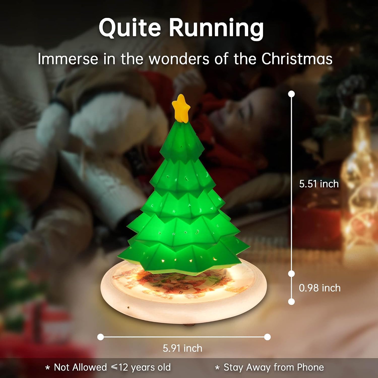 Levitating Display Stand - Magnetic Levitation, Floating Christmas Tree Lamp, Levitating Desk Decor, 360° Rotating, 16 Color LED Touch Switch, Unique Gift for Home Office, Cool Futuristic Gadgets