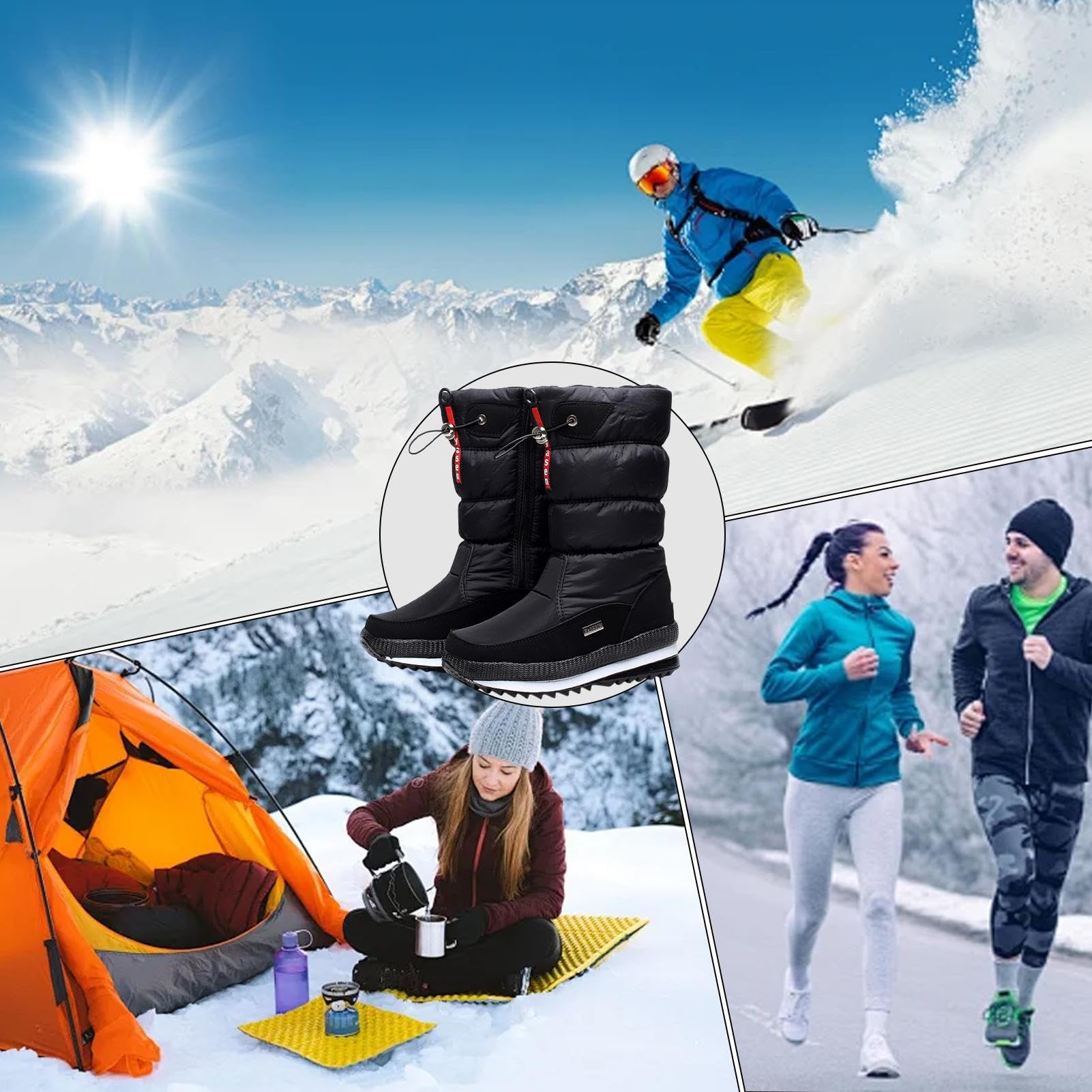 Generico Stivali Da Neve Donna Stivali Da Neve Invernali Caldi Isolanti E | Antiscivolo Per Donna Mamma Nonna Ragazze Moglie Fidanzata Inverno Outdoor Camminata Escursionismo Viaggio